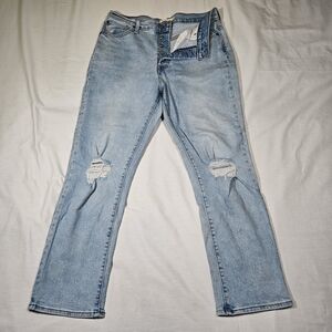 Levi's Wedgie Straight Jeans Women's 34964-0132 Distressed Button Fly W32 L28